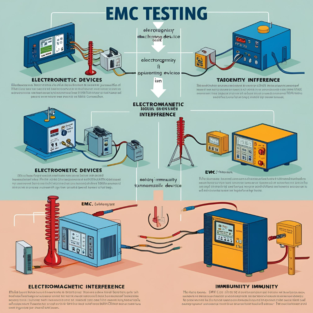 "Engineer analyzing EMC test results on a digital screen for product optimization." 